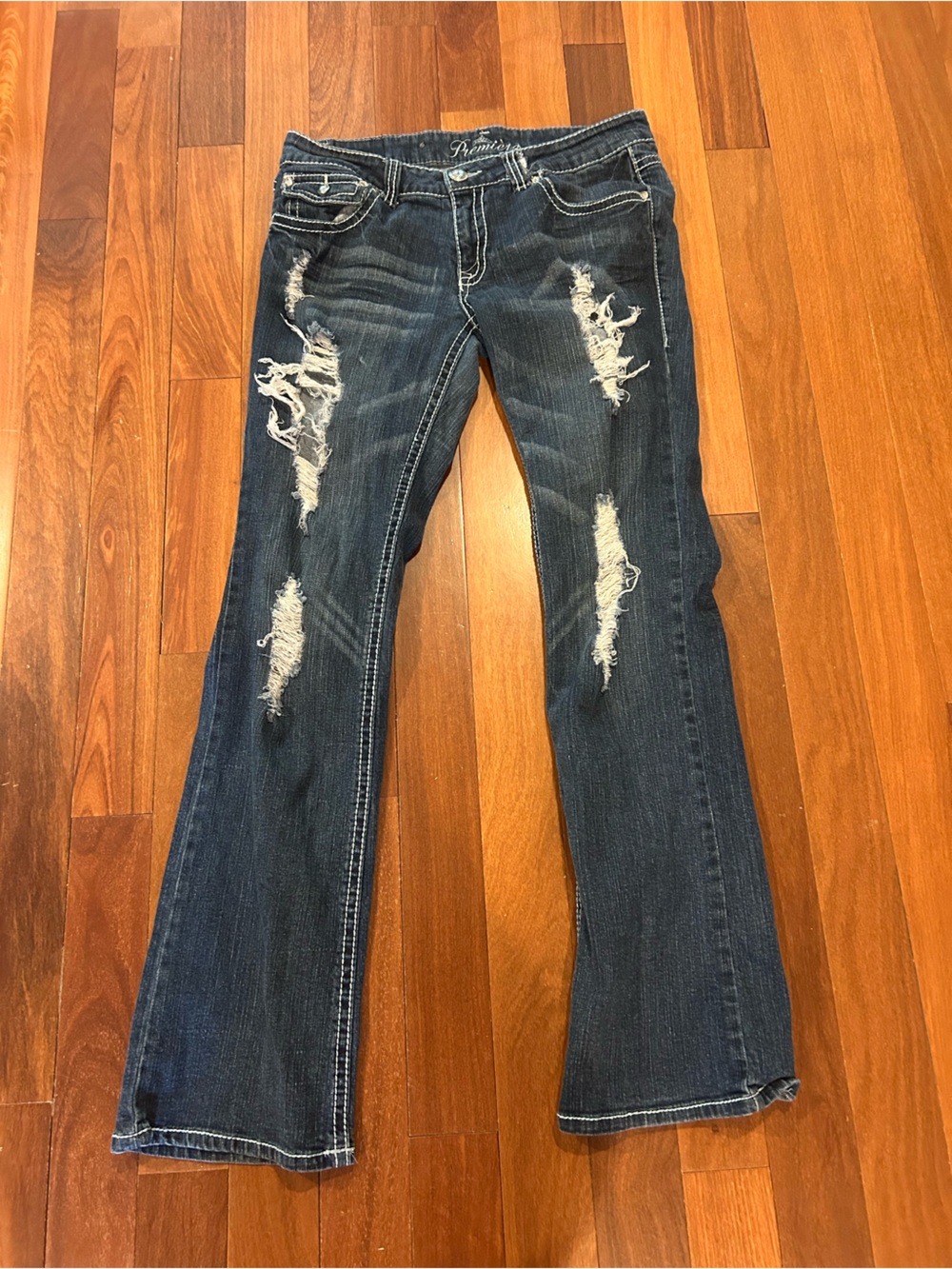 Women’s Premier Dark Blue Distressed Skinny Jeans size 13/14